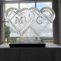 Double Hearts Vodka Luge with initials from Passion for Ice