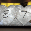 Double Hearts - single ice block Vodka Luge from Passion for Ice
