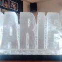 Name carved in ice - Marie 40 Vodka Luge from Passion for Ice