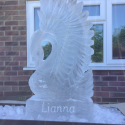 Swan with name in the base Vodka Luge from Passion for Ice