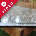 Back to the Future Logo created as a Vodka Luge from Passion for Ice