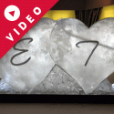 Double Hearts - single ice block Vodka Luge from Passion for Ice