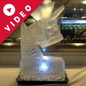 Hand holding a Martini Glass Vodka Luge from Passion for Ice