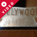 Glitzy Hollywood sign Vodka Luge from Passion for Ice