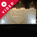 Lego block with Supoerman logo Ice Sculpture from Passion for Ice