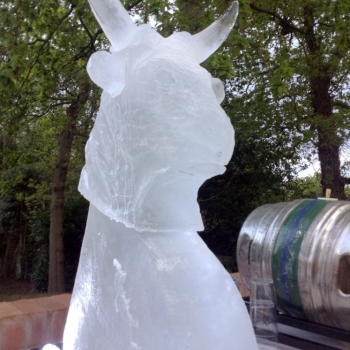 Side view of Bull's Head Vodka Luge from Passion for Ice