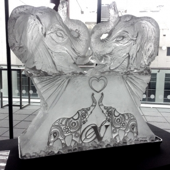 Wedding Double Elephant Ice Sculpture from Passion for Ice