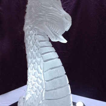 Side view of Dragon's Head Vodka Luge from Passion for Ice