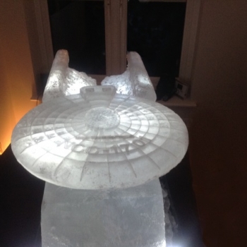 Close-up of Starship Enterprise Vodka Luge from Pasion for Ice