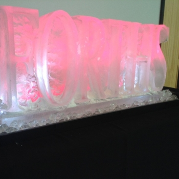 angled view of the 2017 version of FORTHS Vodka Luge from Passion for Ice