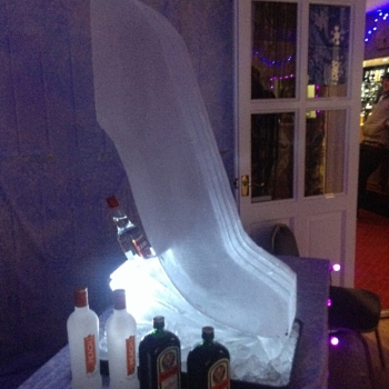 Side view of Vodka Bottle holder Ski Jump Vodka Luge from Passion for Ice