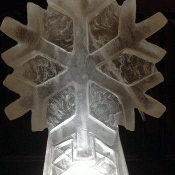 Close-up Snowflake Vodka Luge from Passion for Ice