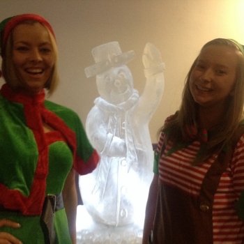 Santa's Helpers with Snowman Vodka Luge from Passion for Ice