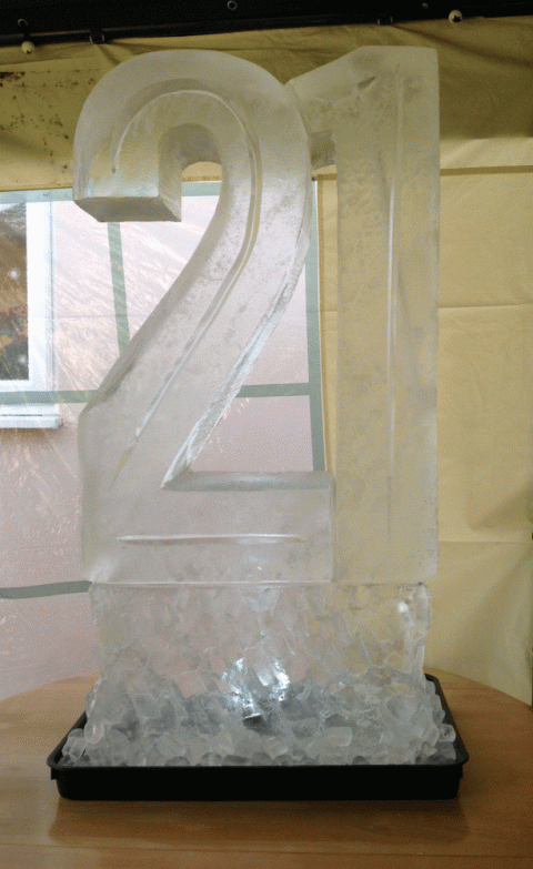 21-shaped Vodka Luge from Passion for Ice