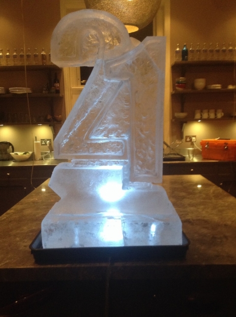 Half-size "21"-shaped Vodka Luge from Passion for Ice