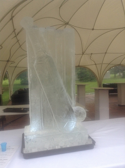 Cricket Bat, Ball and Stumps Vodka Luge from Pasion for Ice