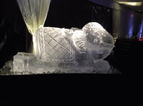 Elephant Kneeling Vodka Luge from Passion for Ice