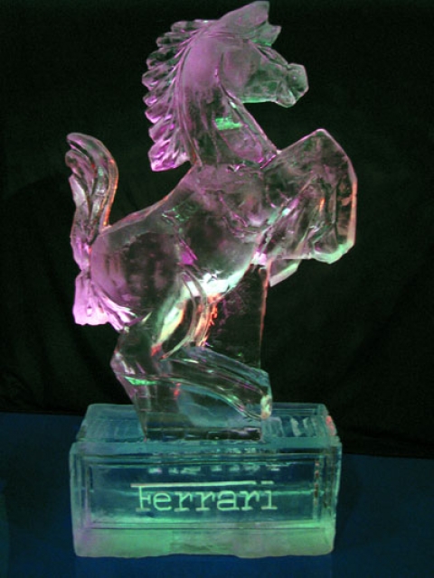 Ferrari Logo Vodka Luge from Passion form Ice