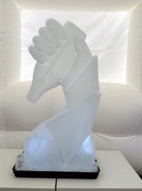 Hand and Bottle Vodka Luge from Passion for Ice