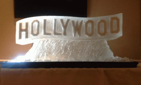 Glitzy Hollywood sign Vodka Luge from Passion for Ice