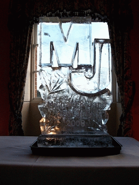 MJ- initials Vodka Luge from Passion for Ice