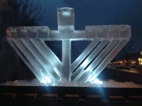 Menorah Ice Sculpture from Passion for Ice