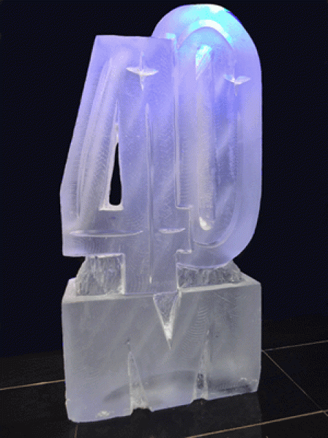 Number 40  hand-carvedVodka Luge from Passion for Ice