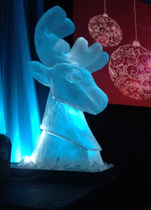 Reindeer Head Vodka Luge from Passion for Ice