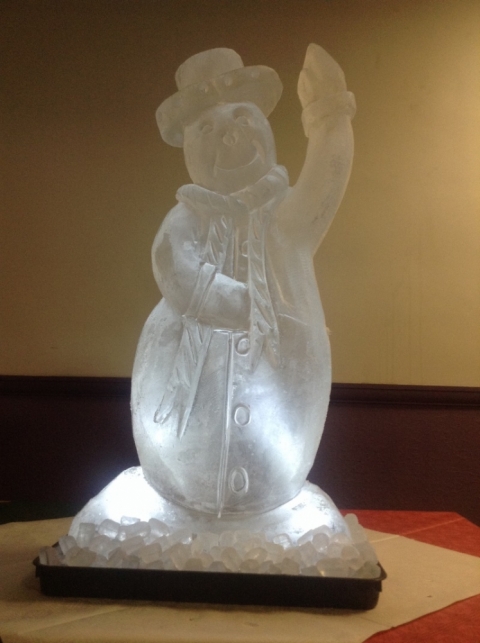 Snowman waving Vodka Luge from Passion for Ice