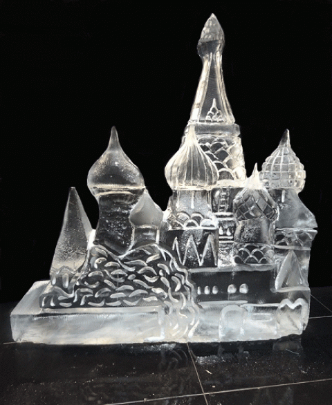 St Basil's Cathedral Double Block Ice Sculpture from Passion for Ice